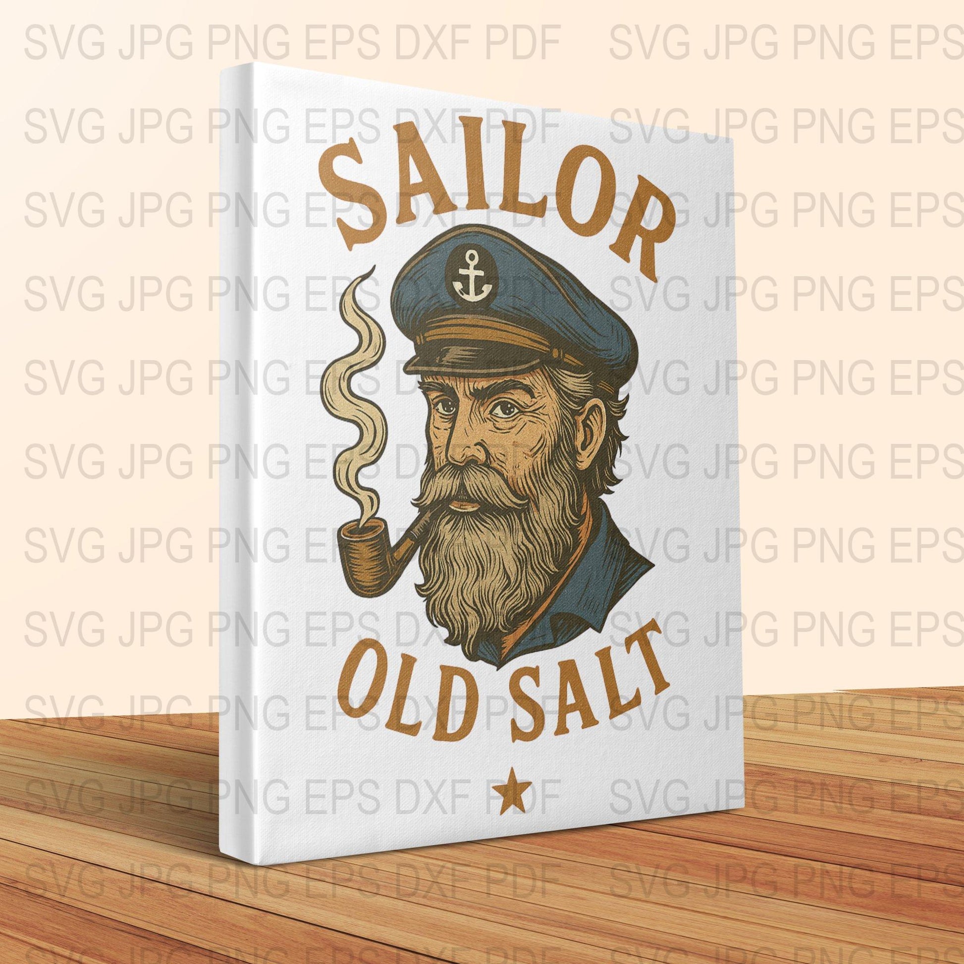 Vintage Sailor Old Salt Nautical Art Print, Retro Maritime Decor, Captain Wall Art, Sea Poster