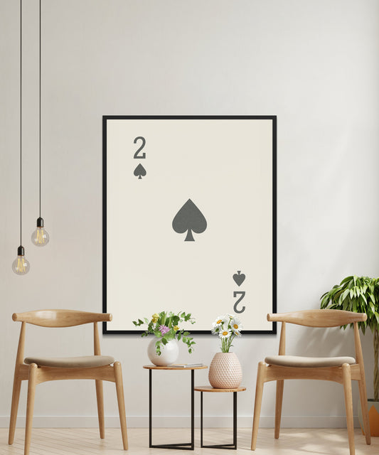 Modern Minimalist Playing Card Wall Art, Ace of Spades Poster, Home Decor, Contemporary Design, Stylish Living Room Decor