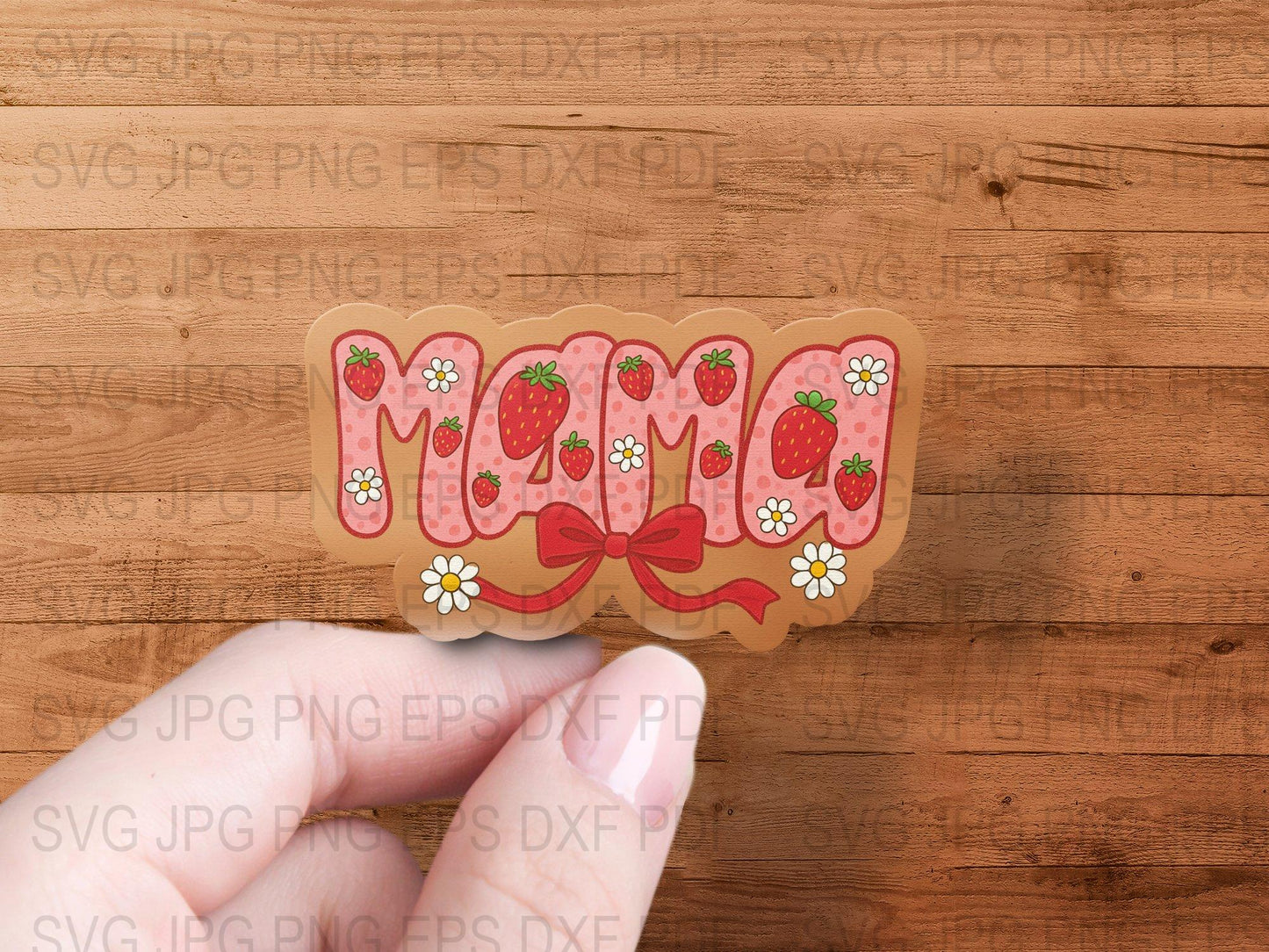 Strawberry Mom SVG File, Digital Download for Mother's Day, Cute Berry Design Graphic