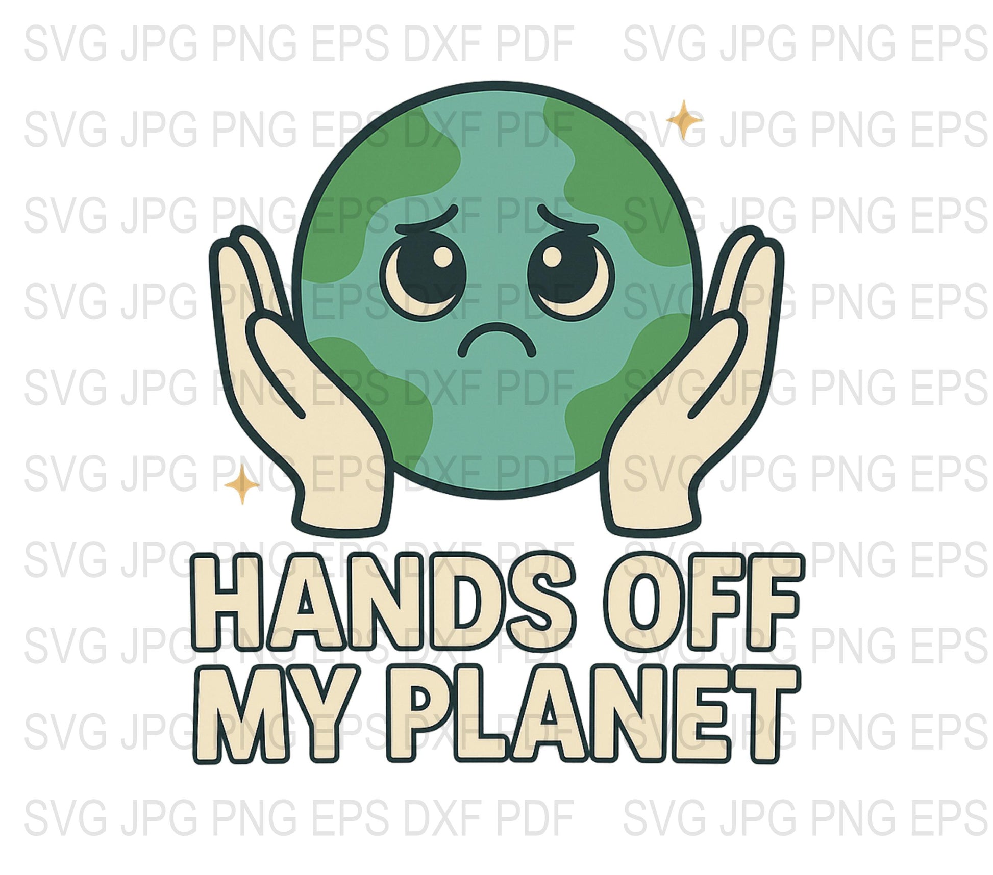 Hands Off My Planet Earth Sticker, Eco-Friendly Environmental Decal, Green Planet Protection, Vinyl Laptop Sticker, Save Earth Message