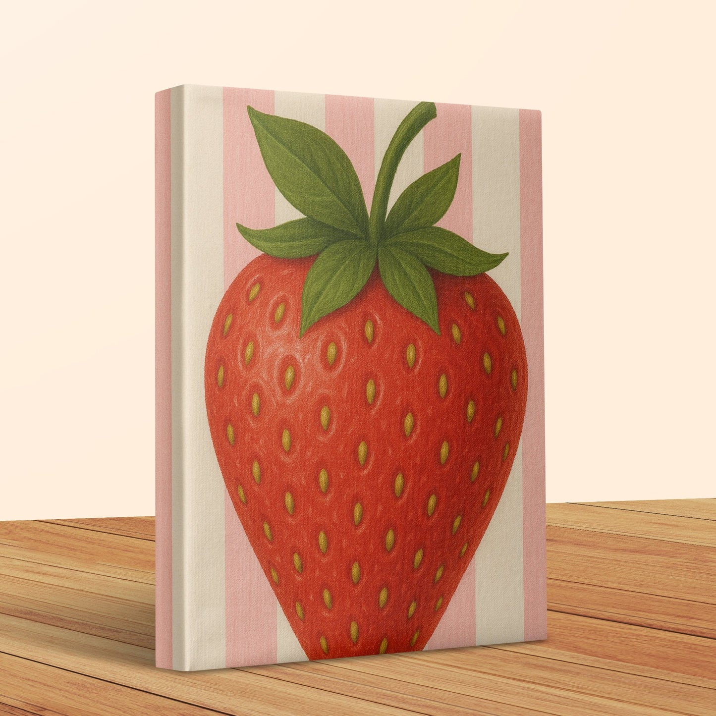 Strawberry Canvas Art Print, Kitchen Wall Decor, Red Fruit Painting, Modern Home Interior Gift, Colorful Summer Artwork