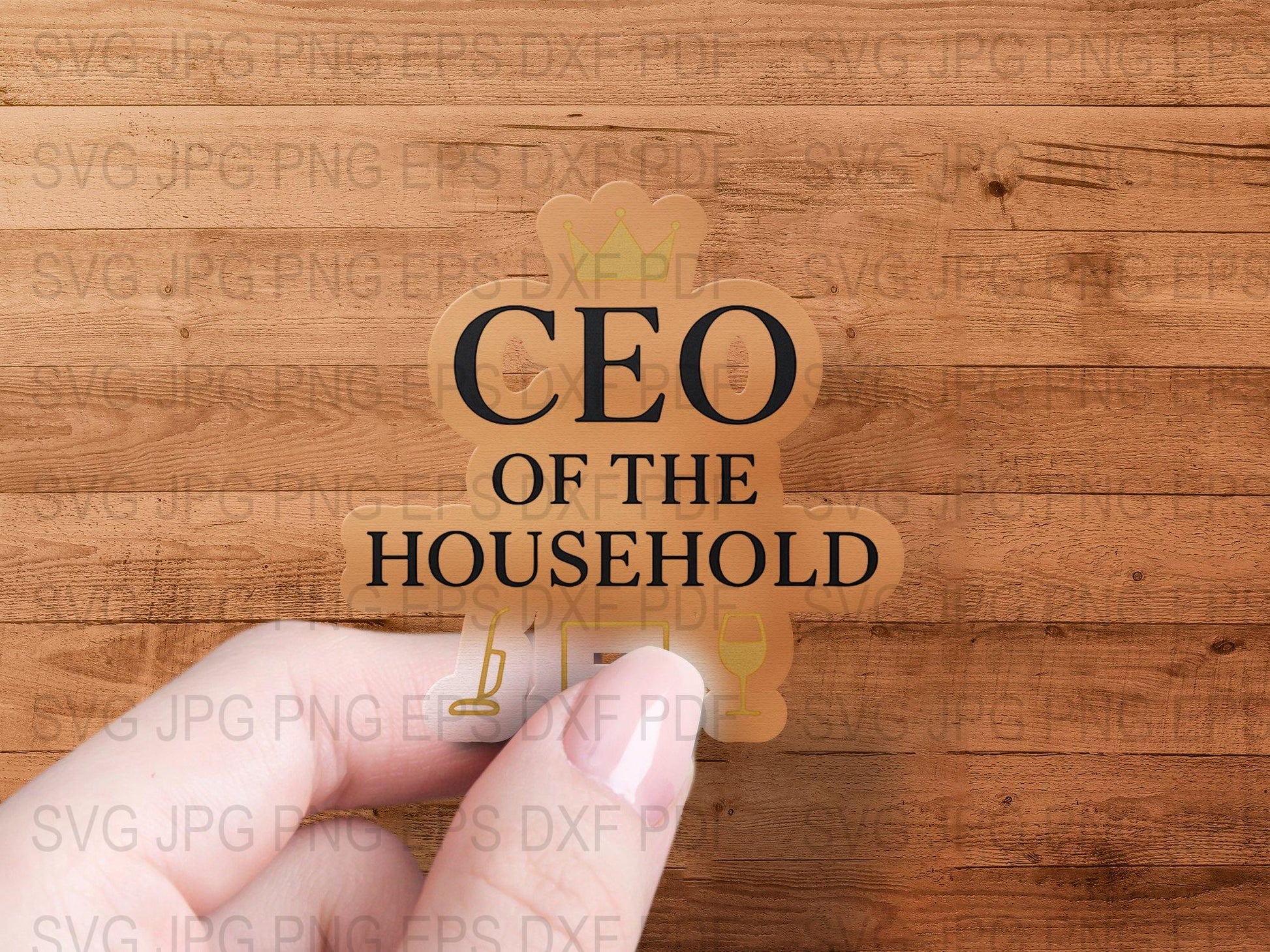 CEO of the Household Wooden Desk Sign, Home Office Decor, Family Gift Idea, Rustic Style Desk Accessory