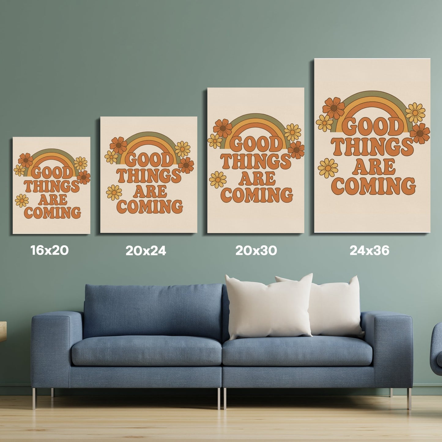 Inspirational Quote Wall Art Canvas Set, Good Things Are Coming, Home Decor