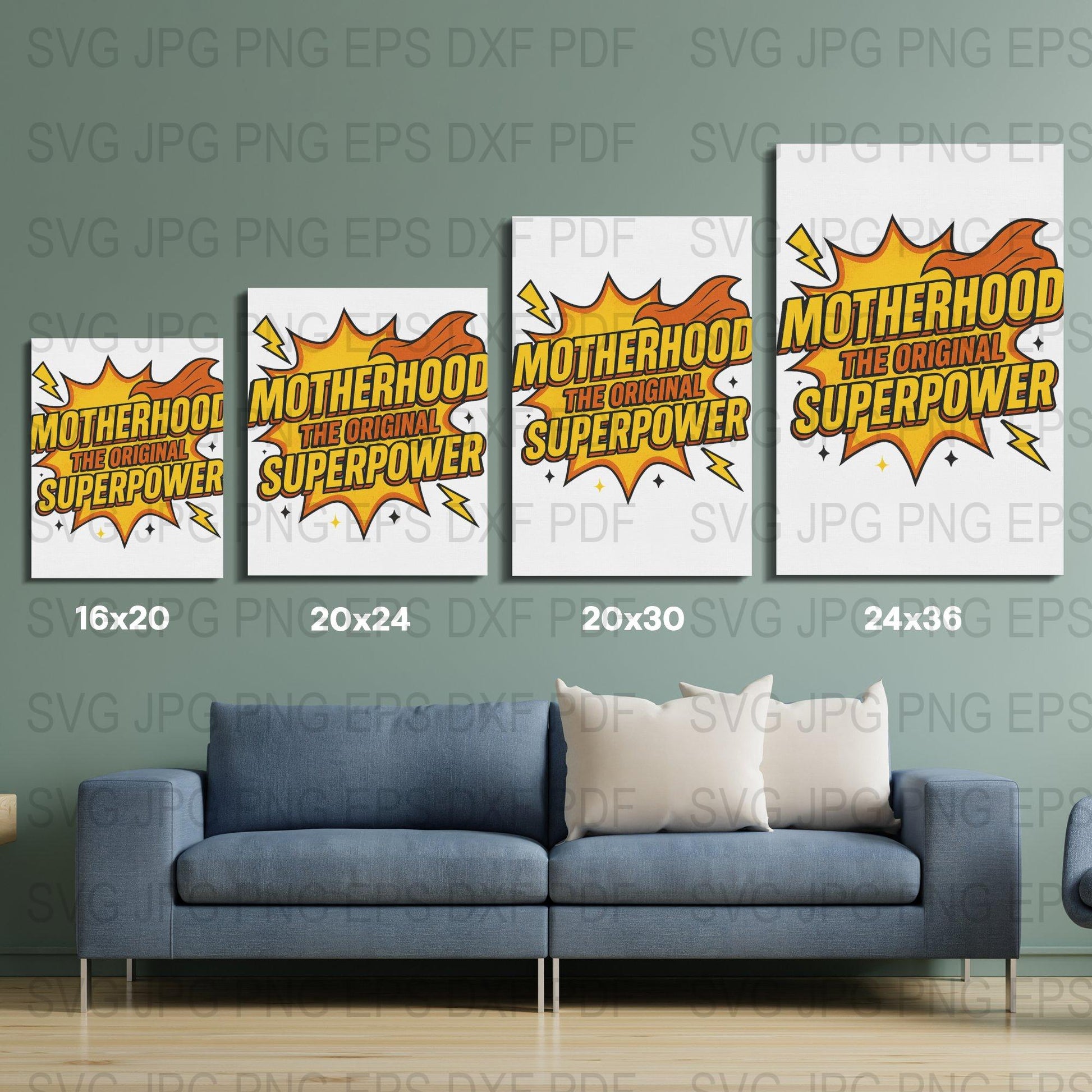 Motherhood Superpower Wall Art Digital Download, Colorful Comic Style Home Decor, Perfect Gift for Moms, Multiple Sizes Available