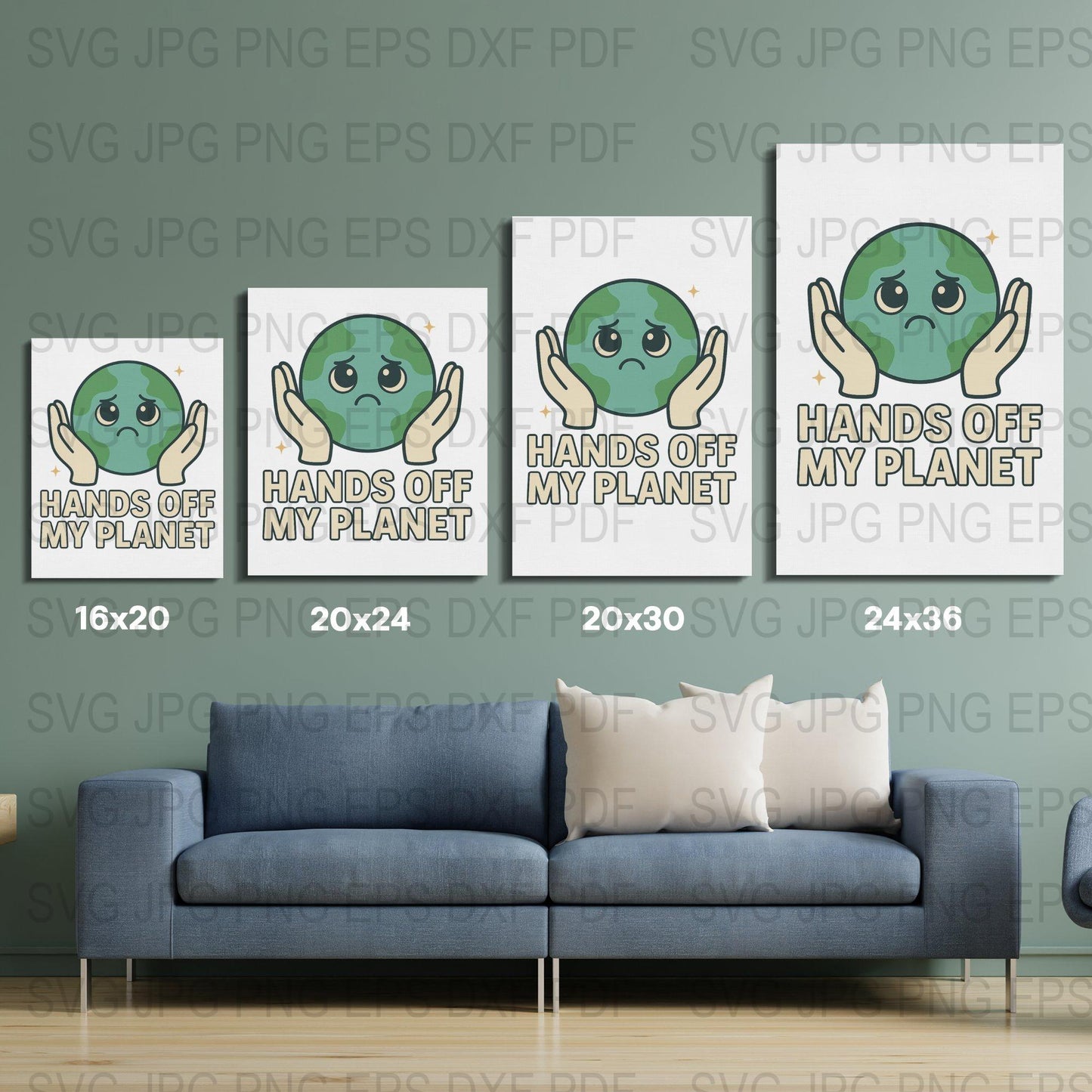 Hands Off My Planet Alien Poster, Eco-Friendly Earth Wall Art Digital Download, Cute Extraterrestrial Decor, Multiple Sizes