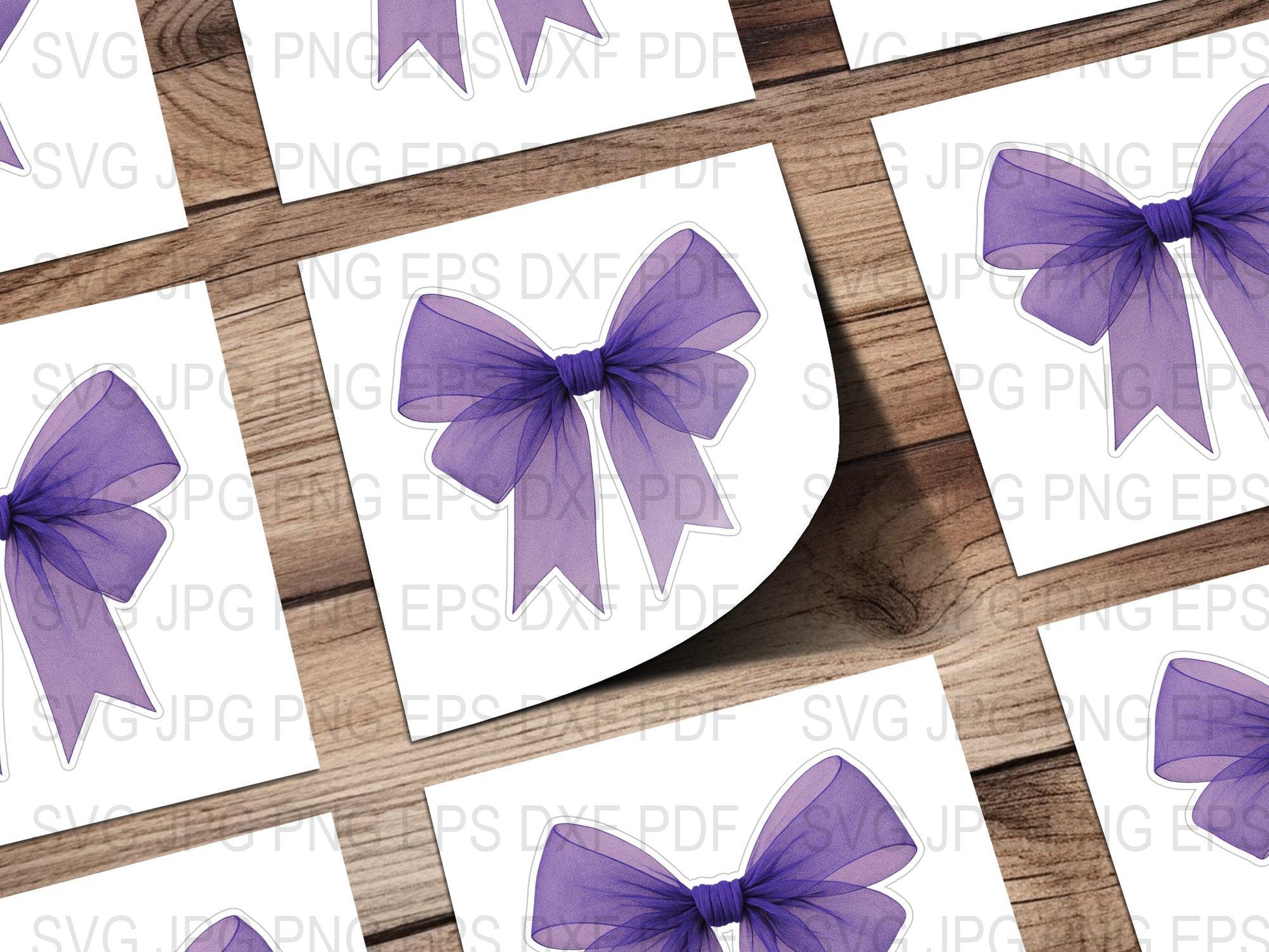 Purple Bow Clipart, Digital Download, SVG, PNG, EPS, JPG, DXF Files, Scrapbooking, Card Making, Craft Supplies, Instant Download