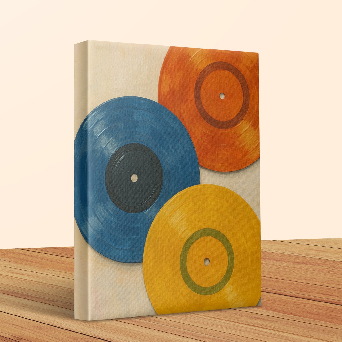 Colorful Abstract Vinyl Record Canvas Art, Modern Music Wall Decor, Vintage Inspired Home Decoration