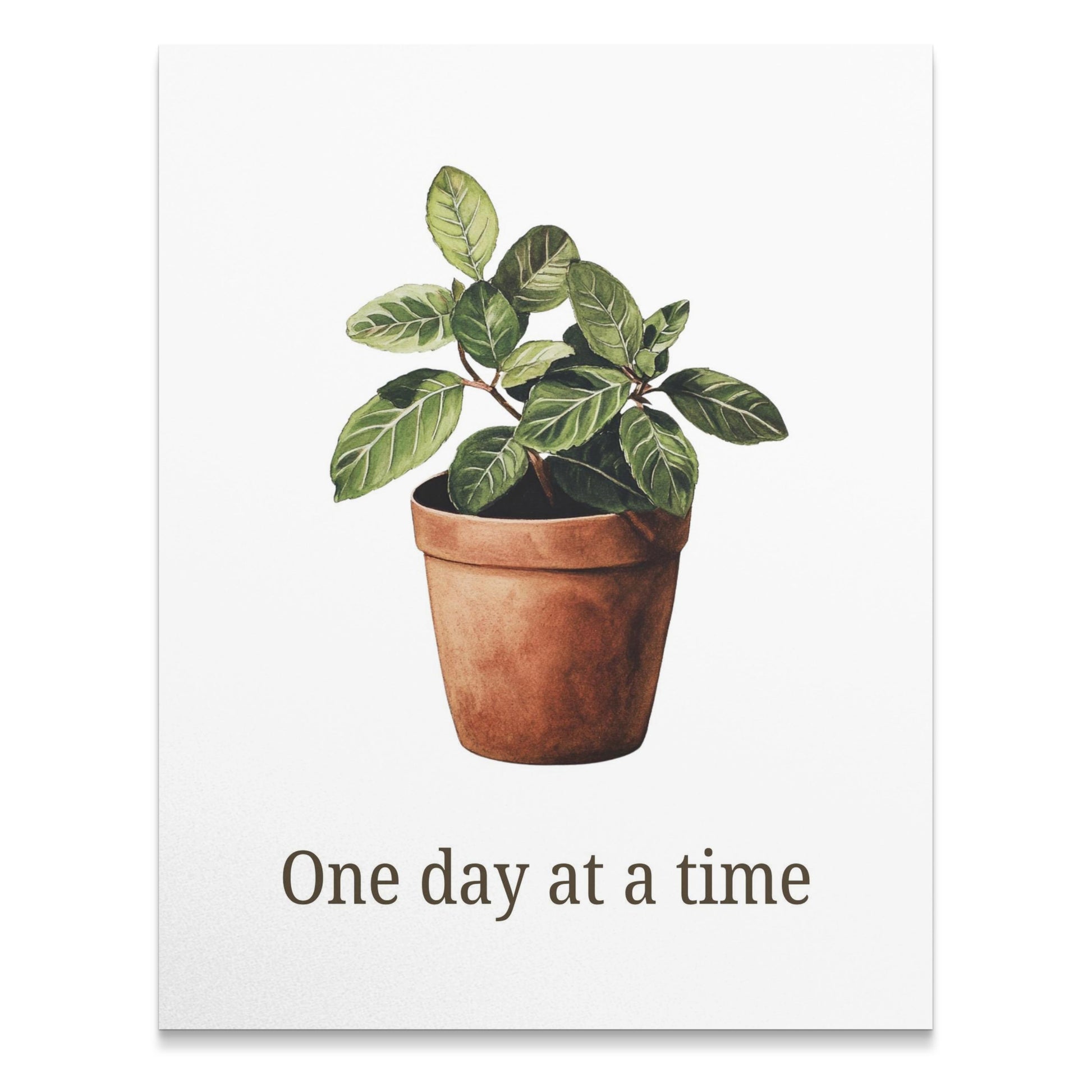 Botanical Art Print, Potted Plant Illustration, Inspirational Quote Poster, Home Decor Wall Art