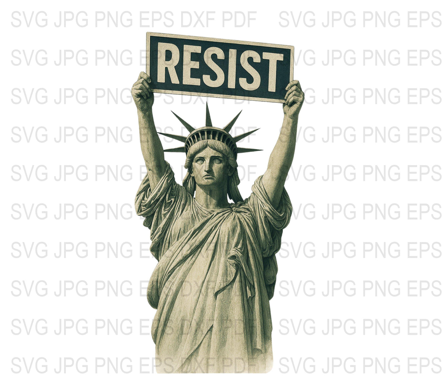 Statue of Liberty Resist Poster, Vintage Style Protest Art, Political Activism Wall Decor