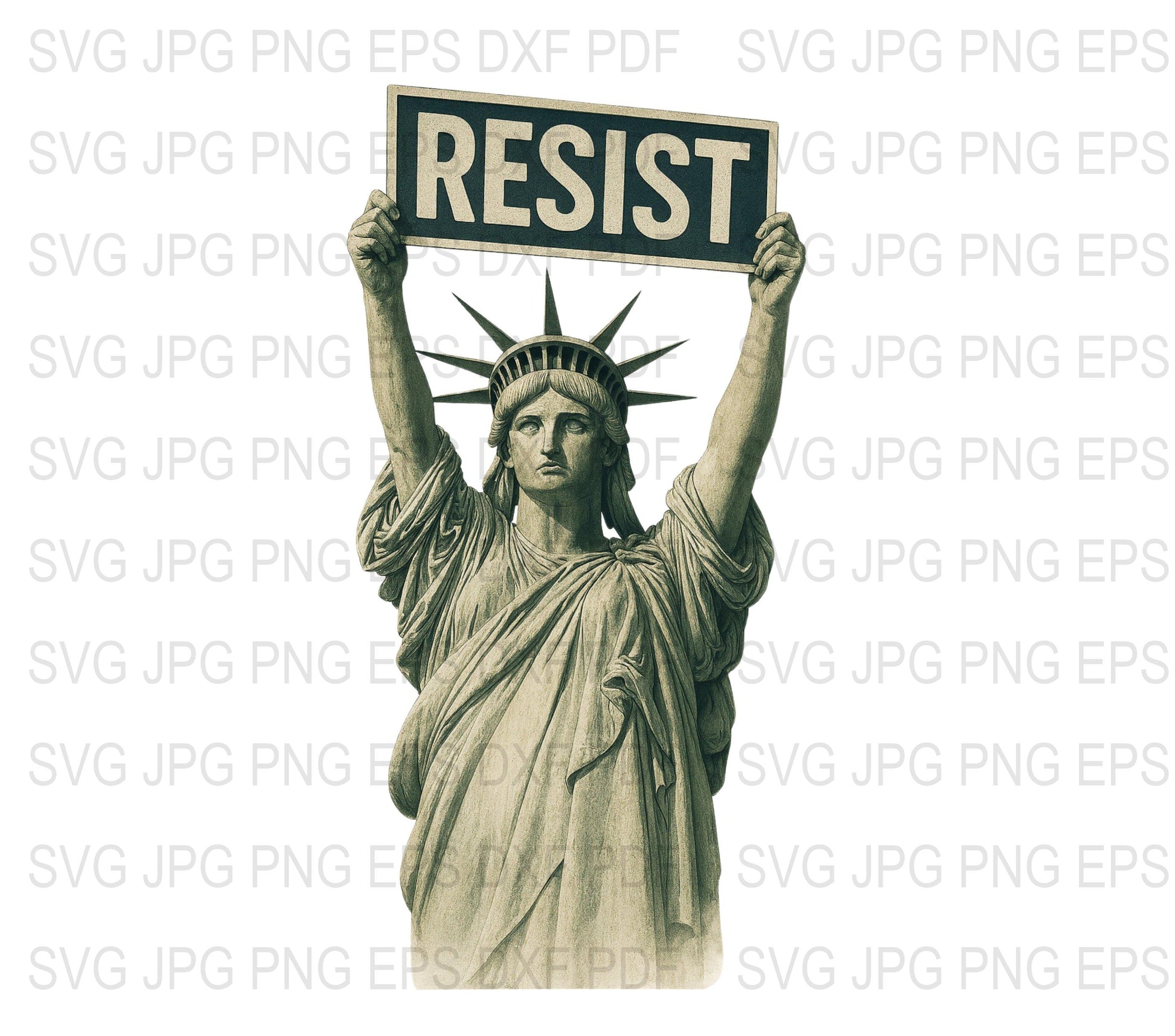 Statue of Liberty Resist Poster, Vintage Style Protest Art, Political Activism Wall Decor