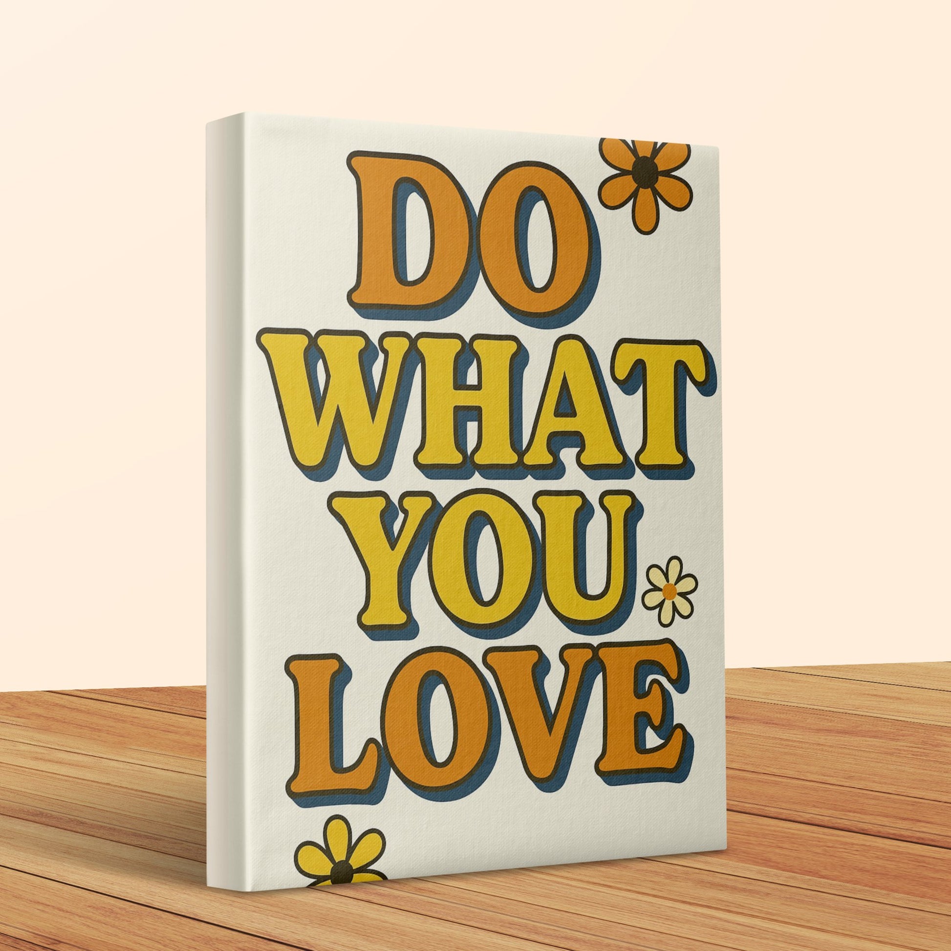 Inspirational Canvas Art 'Do What You Love' Motivational Quote Wall Decor with Flowers