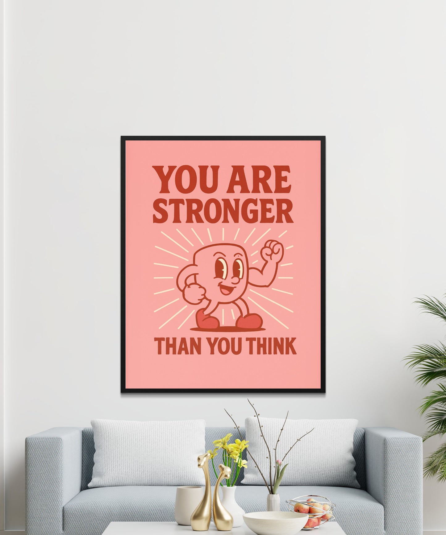 Motivational Wall Art, Inspirational Poster, You Are Stronger Than You Think, Home Decor, Office Artwork, Positive Mindset, Empowerment