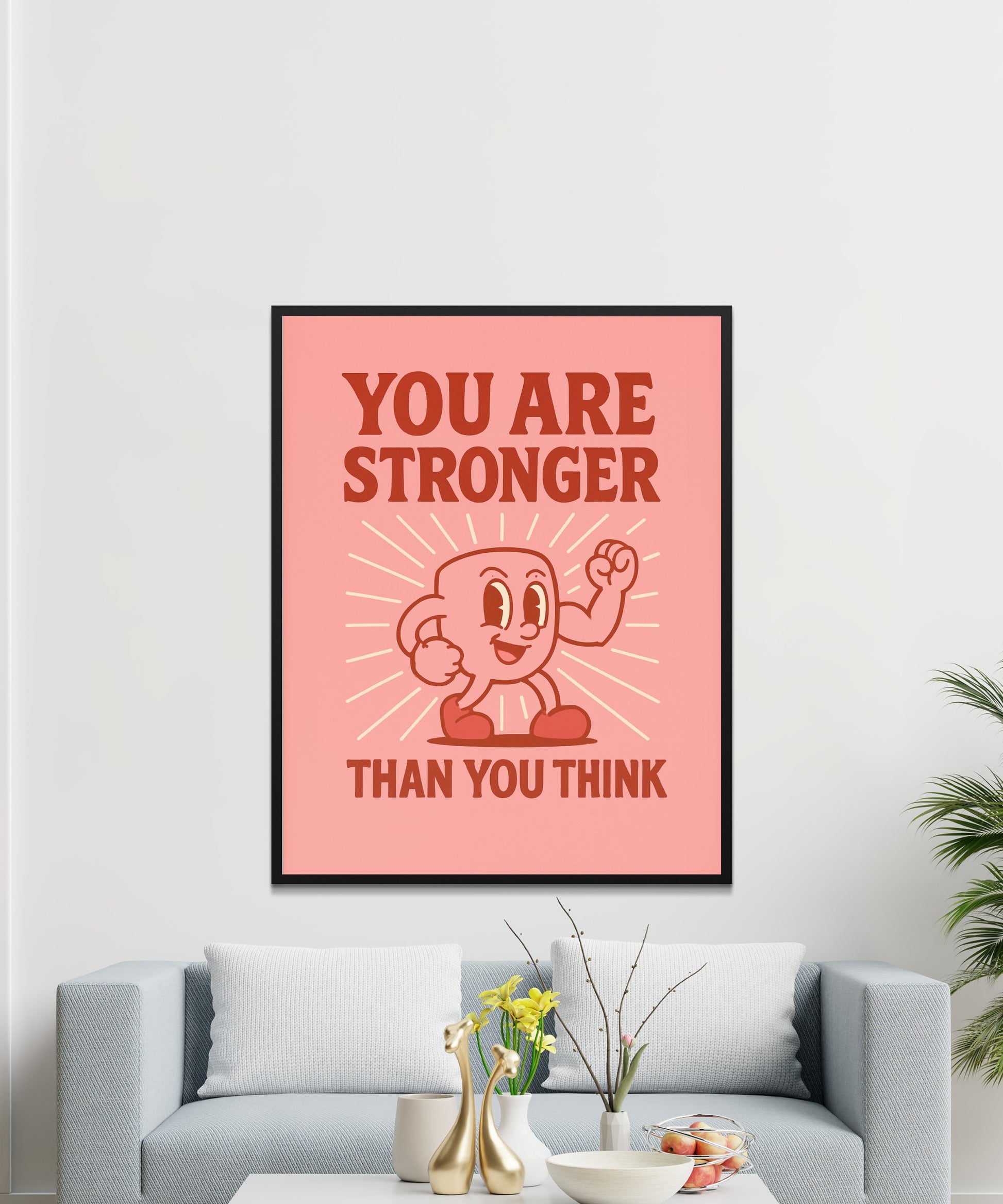 Motivational Wall Art, Inspirational Poster, You Are Stronger Than You Think, Home Decor, Office Artwork, Positive Mindset, Empowerment