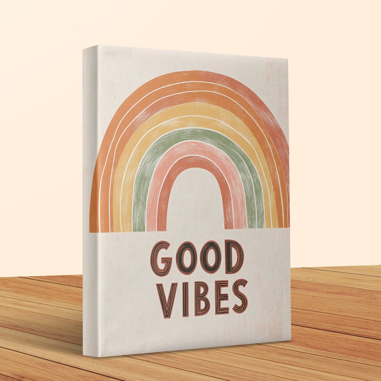 Colorful Rainbow Canvas Art Print, Good Vibes Wall Decor, Modern Home Decoration, Aesthetic Room Accessory