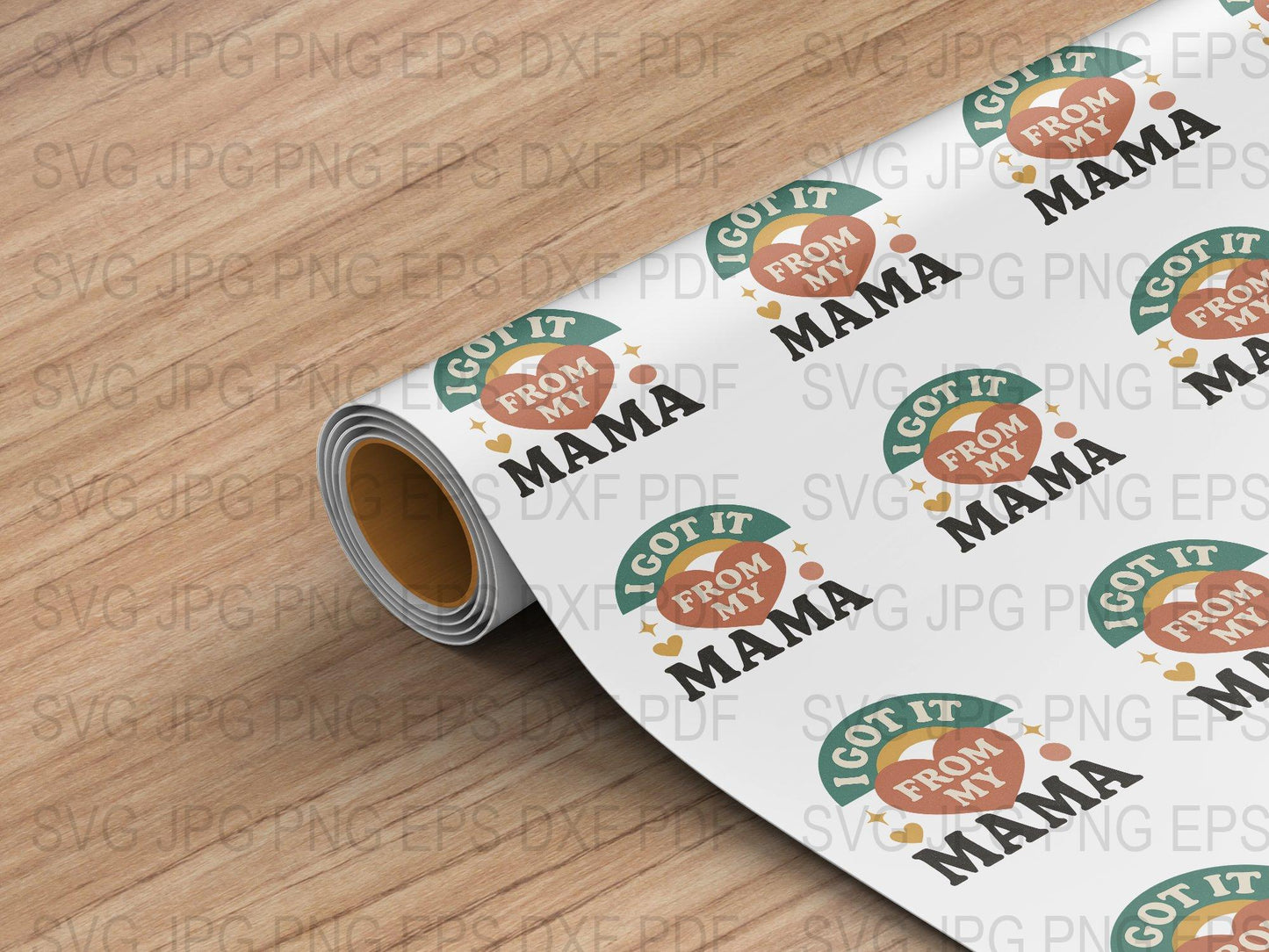 Vinyl Decal Roll 'Got It from Mama' Design, Crafting Adhesive Vinyl, DIY Gifts, Parental Humor, Customizable Decal Material for Projects