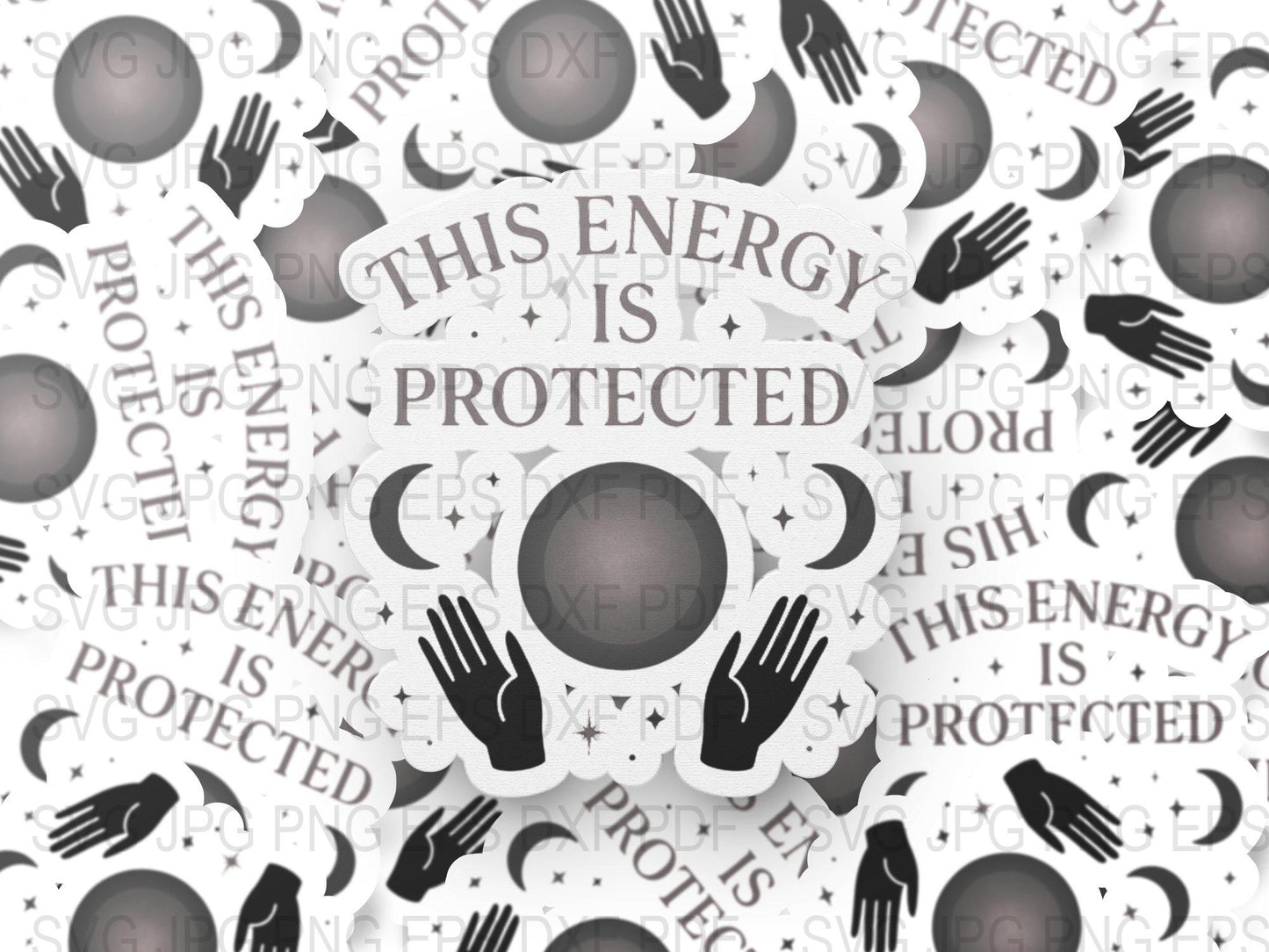 Spiritual Protection Wall Art, Energy Shield Decor, Modern Mystical Home Decoration, Black and White Print
