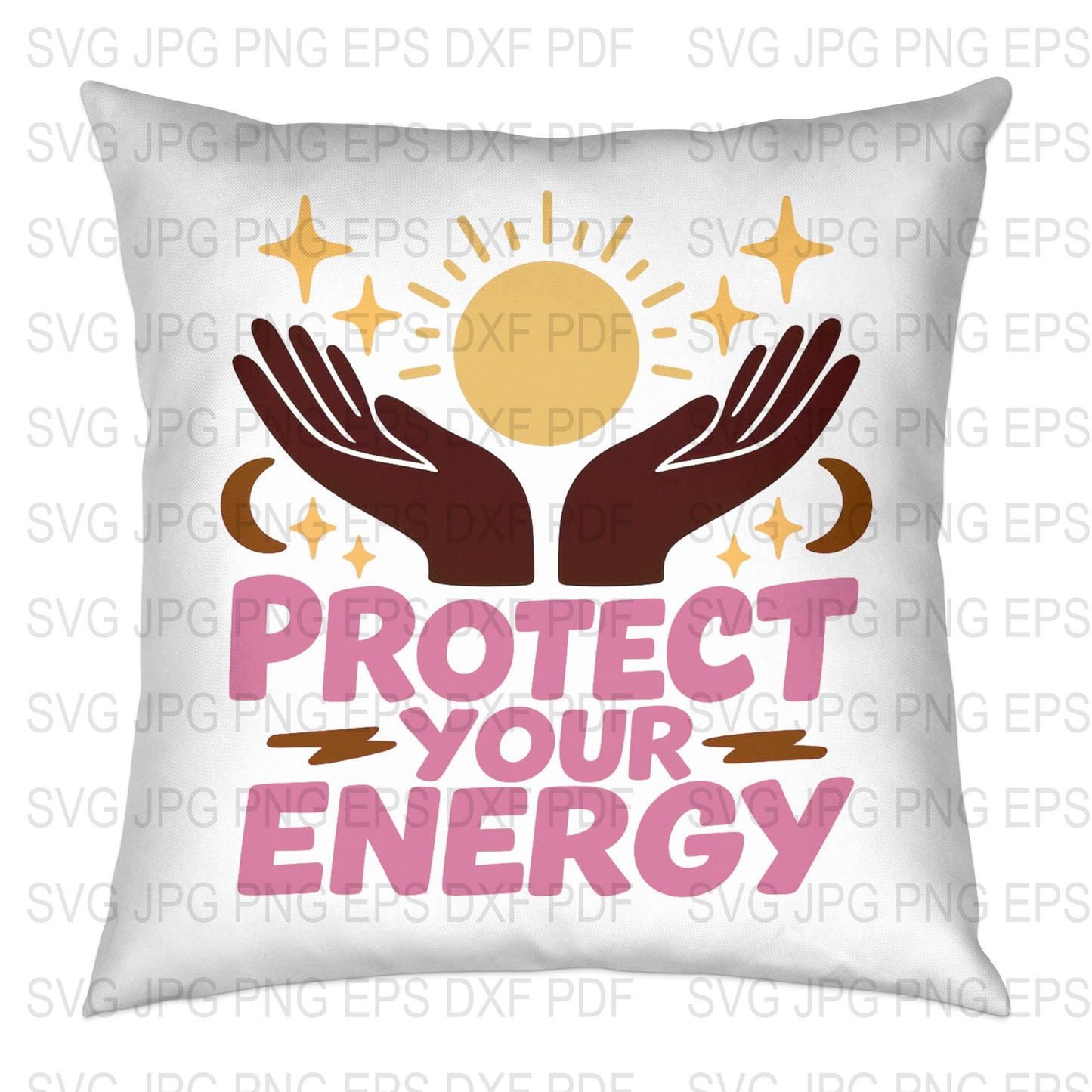 Protect Your Energy Pillow, Inspirational Quote Cushion, Positive Energy Home Decor, Spiritual Throw Pillow, Motivational Gift Idea