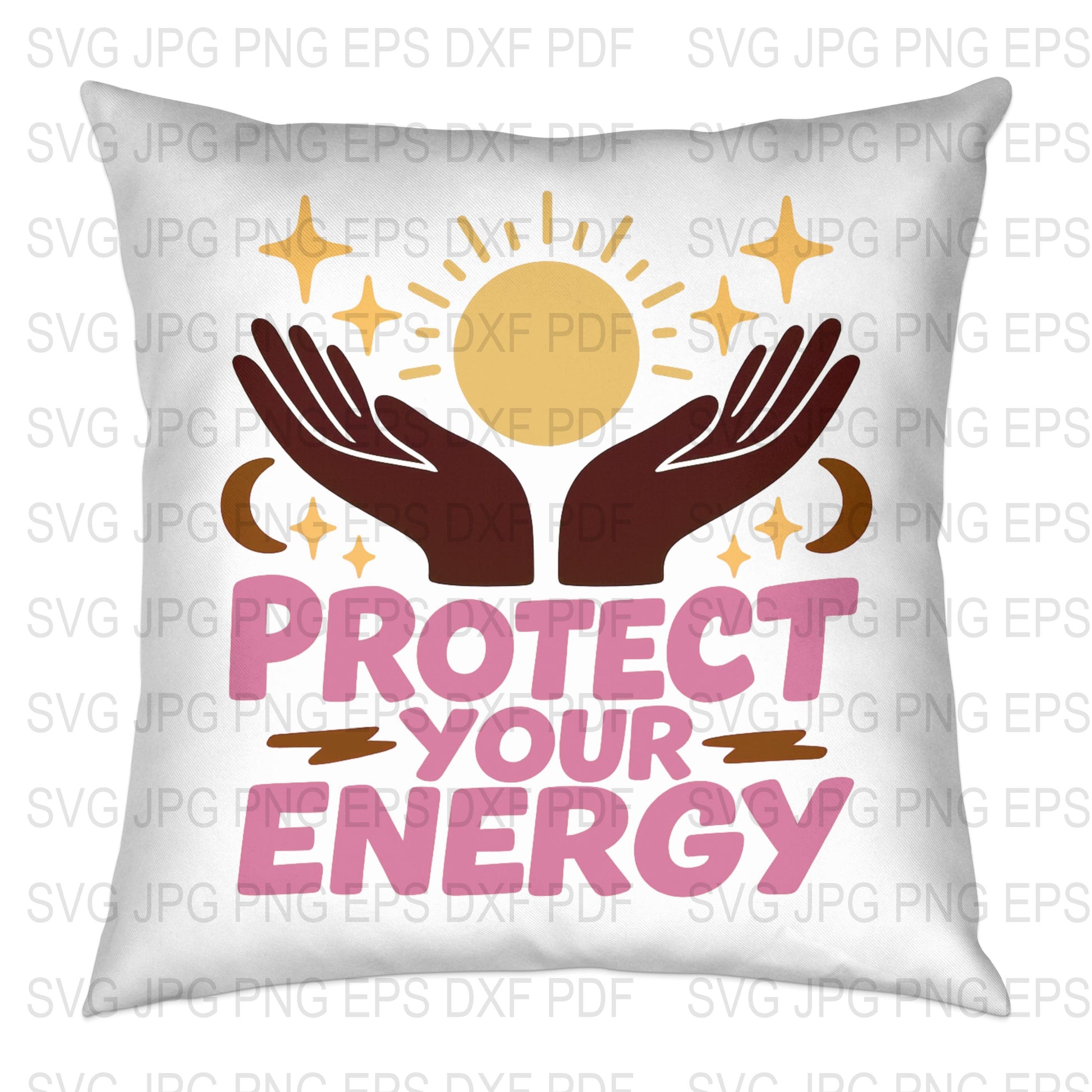 Protect Your Energy Pillow, Inspirational Quote Cushion, Positive Energy Home Decor, Spiritual Throw Pillow, Motivational Gift Idea