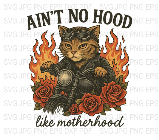 Cat Biker Graphic T-Shirt, Cool Mom Biker Cat with Roses and Flames, Vintage Style Cat Lover Shirt, Funny Cat Mom Tee, Unique Gift Idea