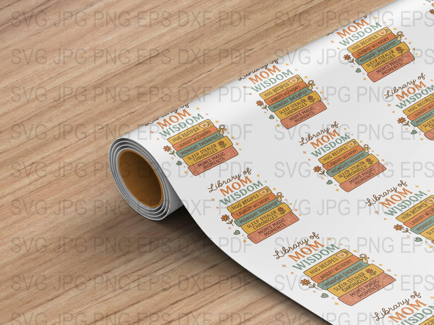 Mom Wisdom Coupon Printable Wrapping Paper, Mother's Day Gift Wrap, Digital Download, Festive Packaging Design