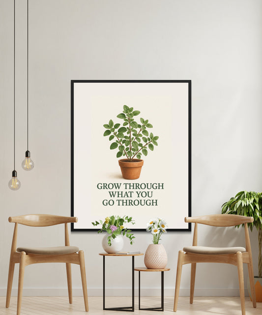 Botanical Wall Art Poster, Inspirational Quote Print, Home Decor, Living Room Modern Minimalist Artwork