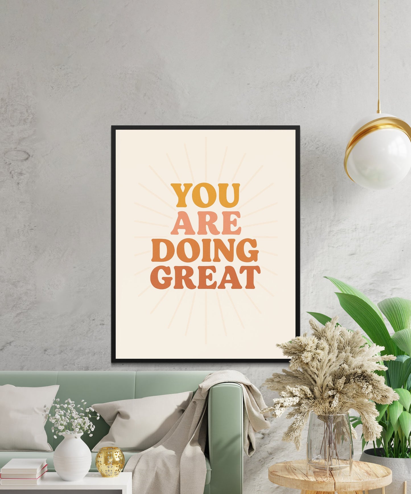Inspirational Quote Wall Art Poster, 'You Are Doing Great', Modern Home Decor, Motivational Print for Office or Living Room