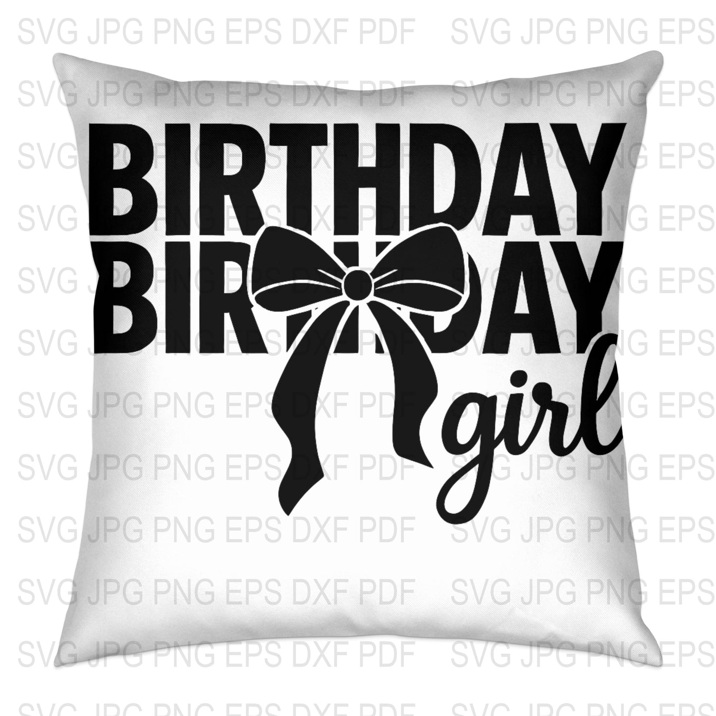 Birthday Girl Pillow Cover, Black and White Throw Pillow, Decorative Cushion for Birthday Gift