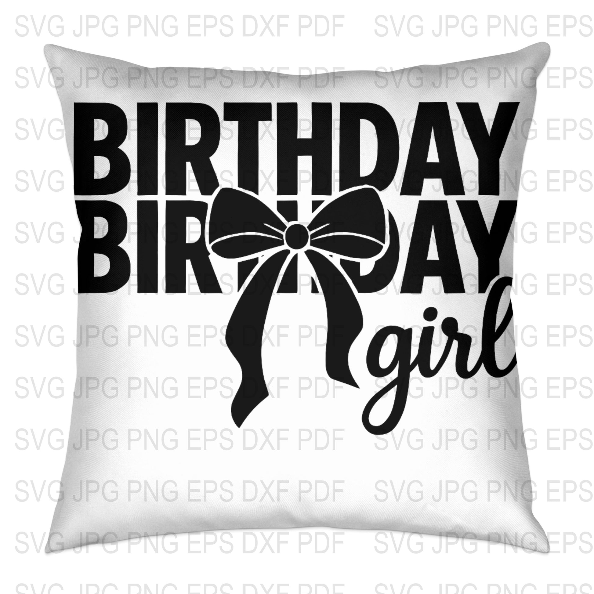 Birthday Girl Pillow Cover, Black and White Throw Pillow, Decorative Cushion for Birthday Gift