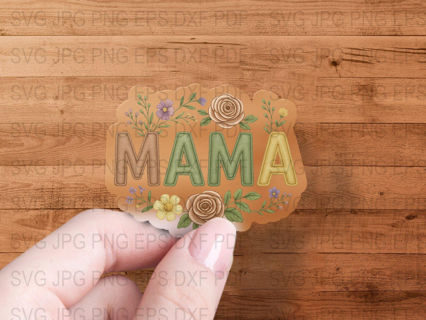 Mama Floral Papercut SVG, Mother's Day Gift, Spring Flowers Design, Craft Template, Digital Download for Cricut and Silhouette