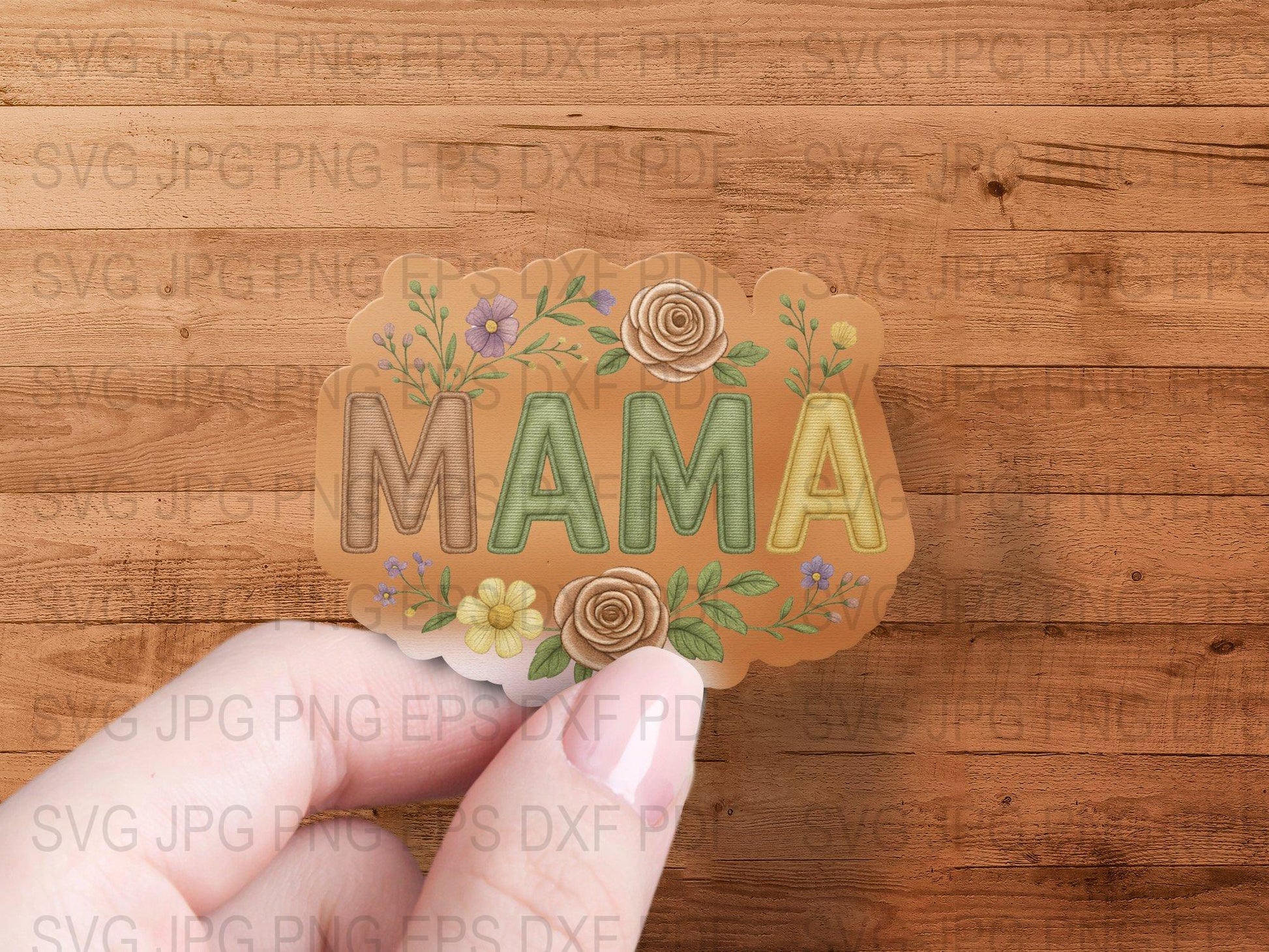 Mama Floral Papercut SVG, Mother's Day Gift, Spring Flowers Design, Craft Template, Digital Download for Cricut and Silhouette