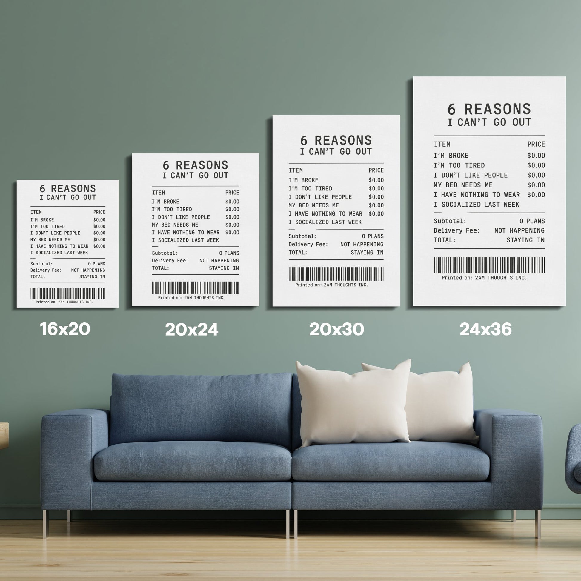 Modern Minimalist Text Posters, Funny Introvert Wall Art, Home Decor Prints, 16x20 20x24 20x30 Sizes Available
