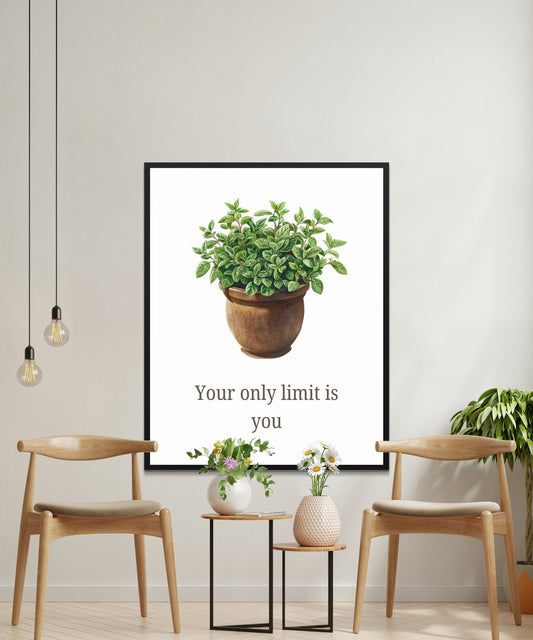 Botanical Wall Art, Indoor Plant Poster, Inspirational Quote Home Decor, Modern Living Room Artwork, Minimalist Design