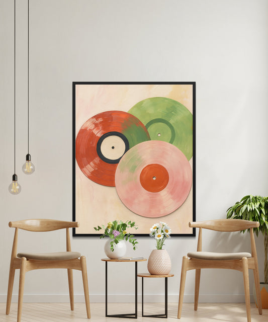 Modern Abstract Art Print Large Wall Decor Colorful Circles Minimalist Home Office