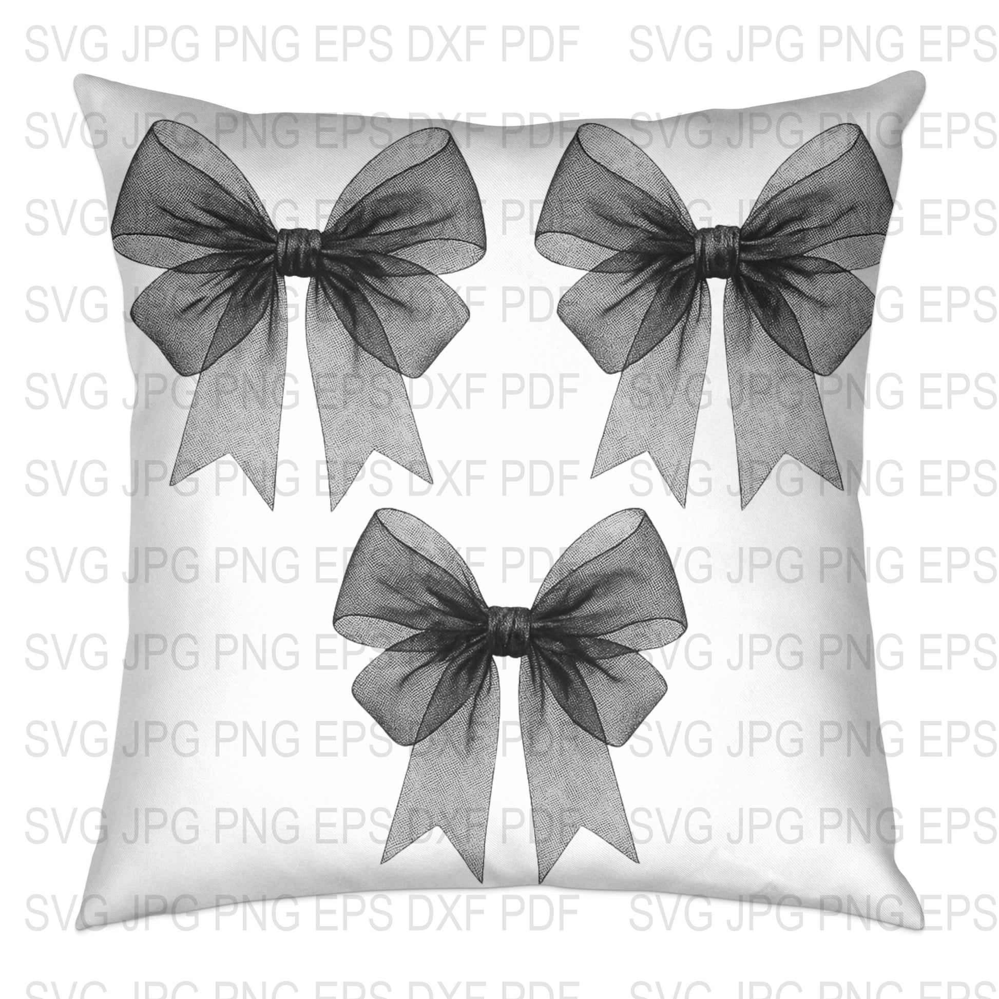 Elegant Black Bow Pillow Cover, Decorative Sofa Cushion, Chic Monochrome Home Decor, Stylish Bedroom Accessory