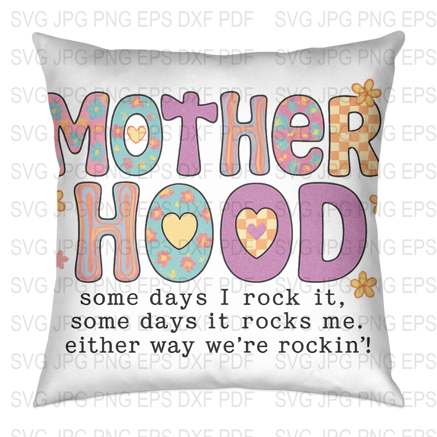 Motherhood Quote Pillow Cover, Floral Decorative Throw Pillow, Gift for Mom, Home Decor Cushion