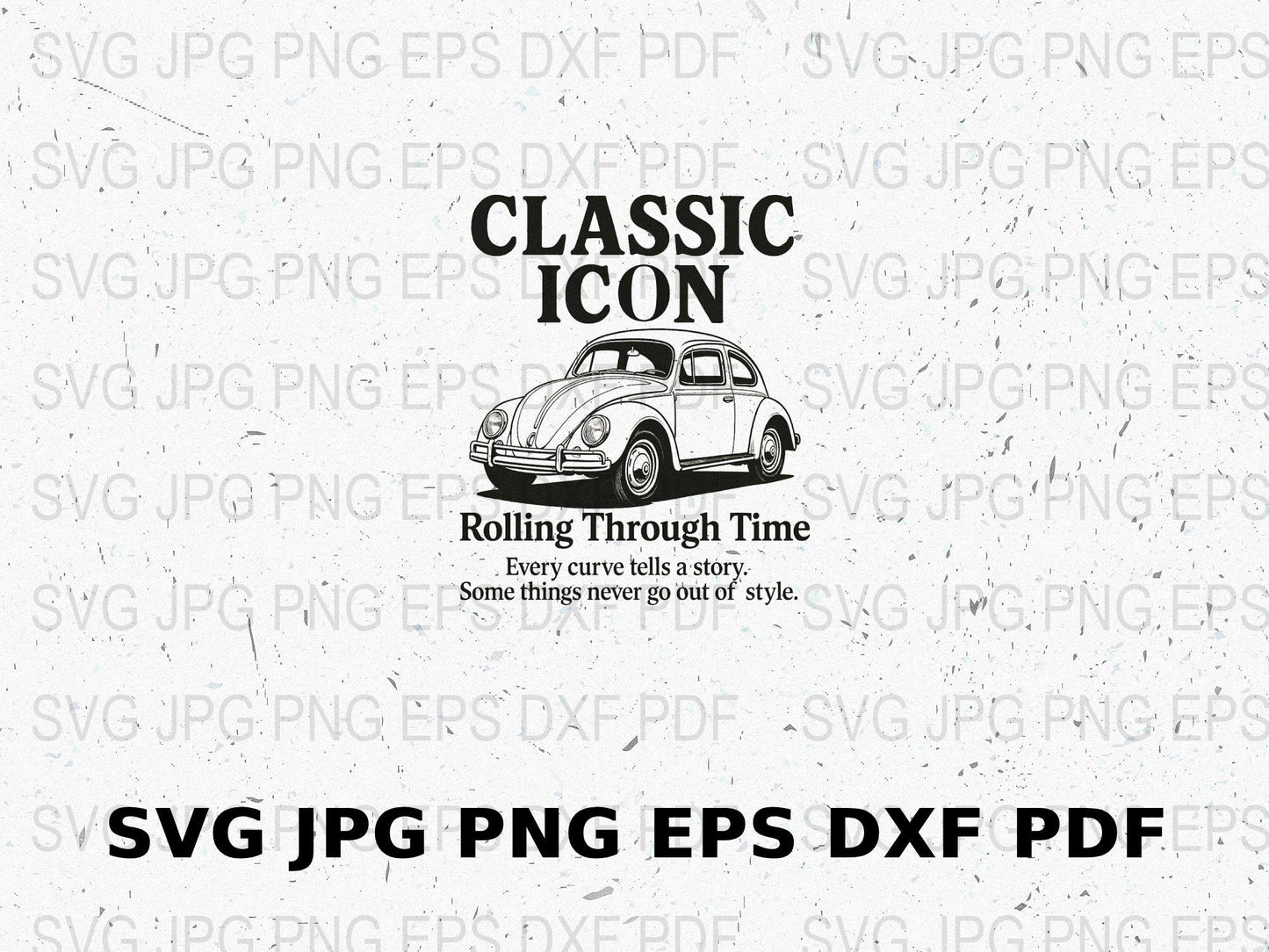 Vintage Car Classic Icon Print, Retro Automobile Artwork, png jpg svg Files, Wall Decor, Digital Download