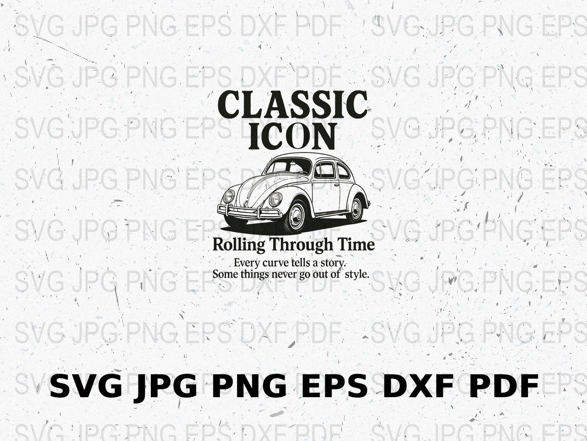 Vintage Car Classic Icon Print, Retro Automobile Artwork, png jpg svg Files, Wall Decor, Digital Download