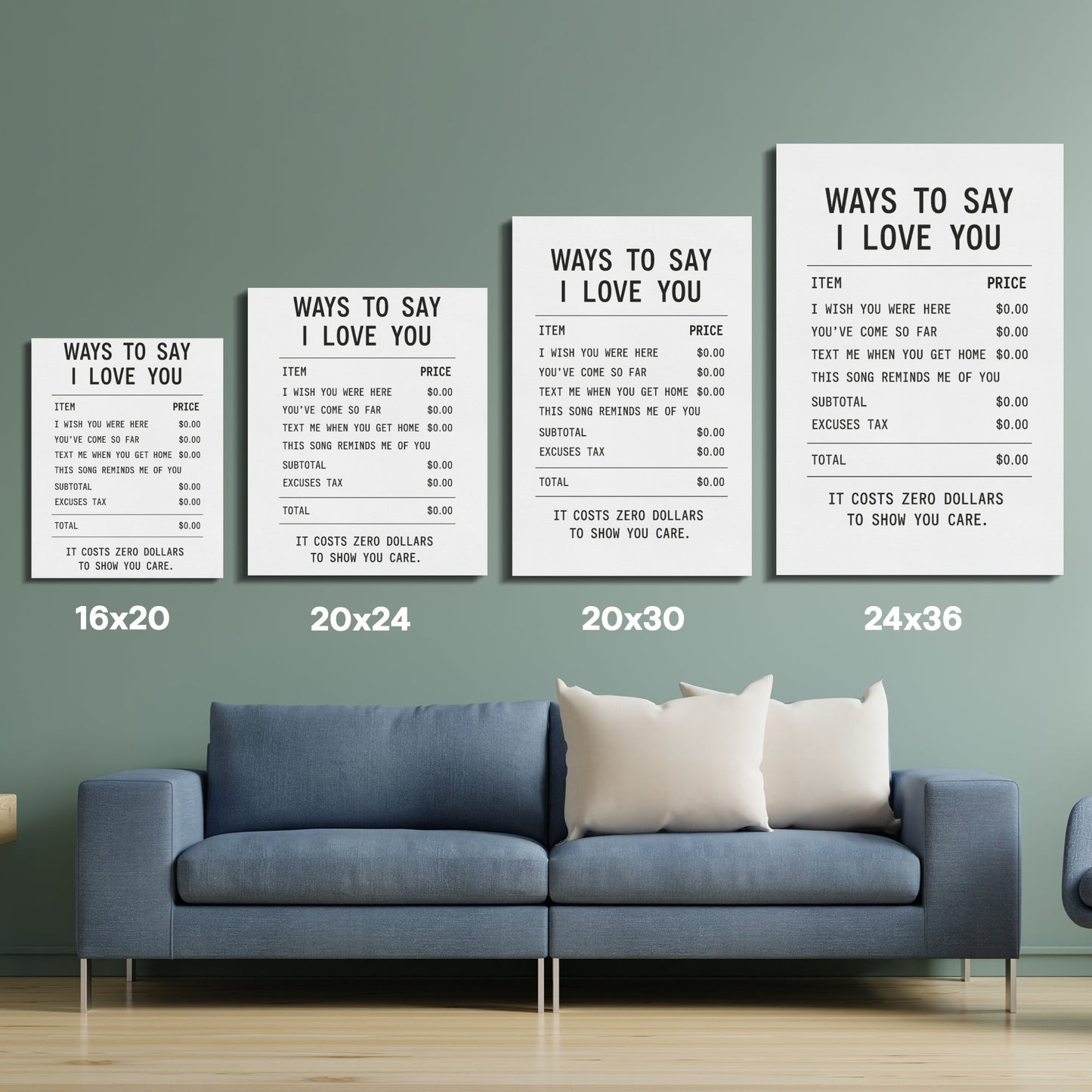 Minimalist Love Quote Wall Art Prints, Romantic Home Decor, Black and White Typography, Various Sizes 16x20 20x24 30x30