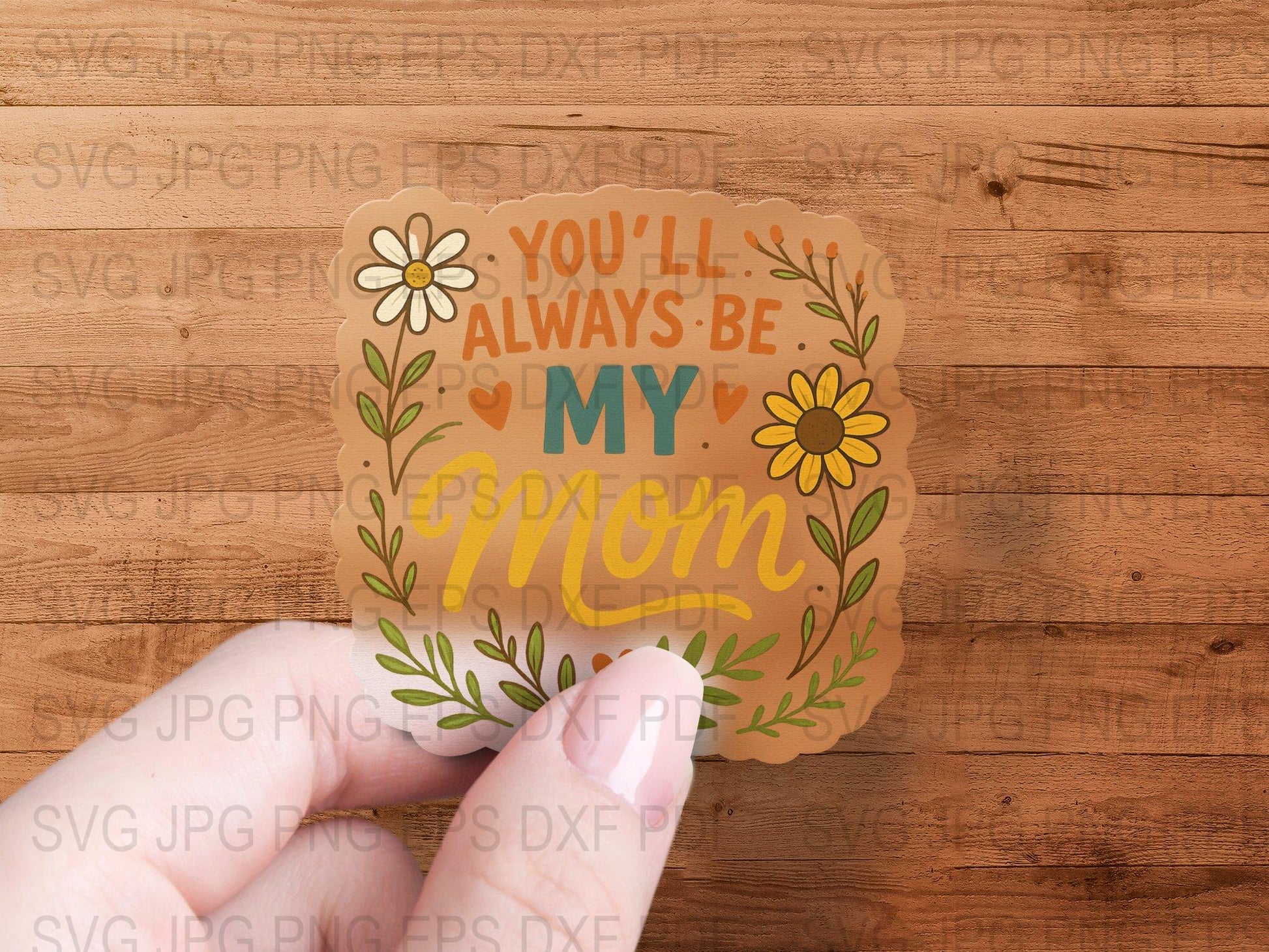 Mother's Day Gift Card, Floral Mom Appreciation, Digital Download, Printable Warm Tones Greeting Card