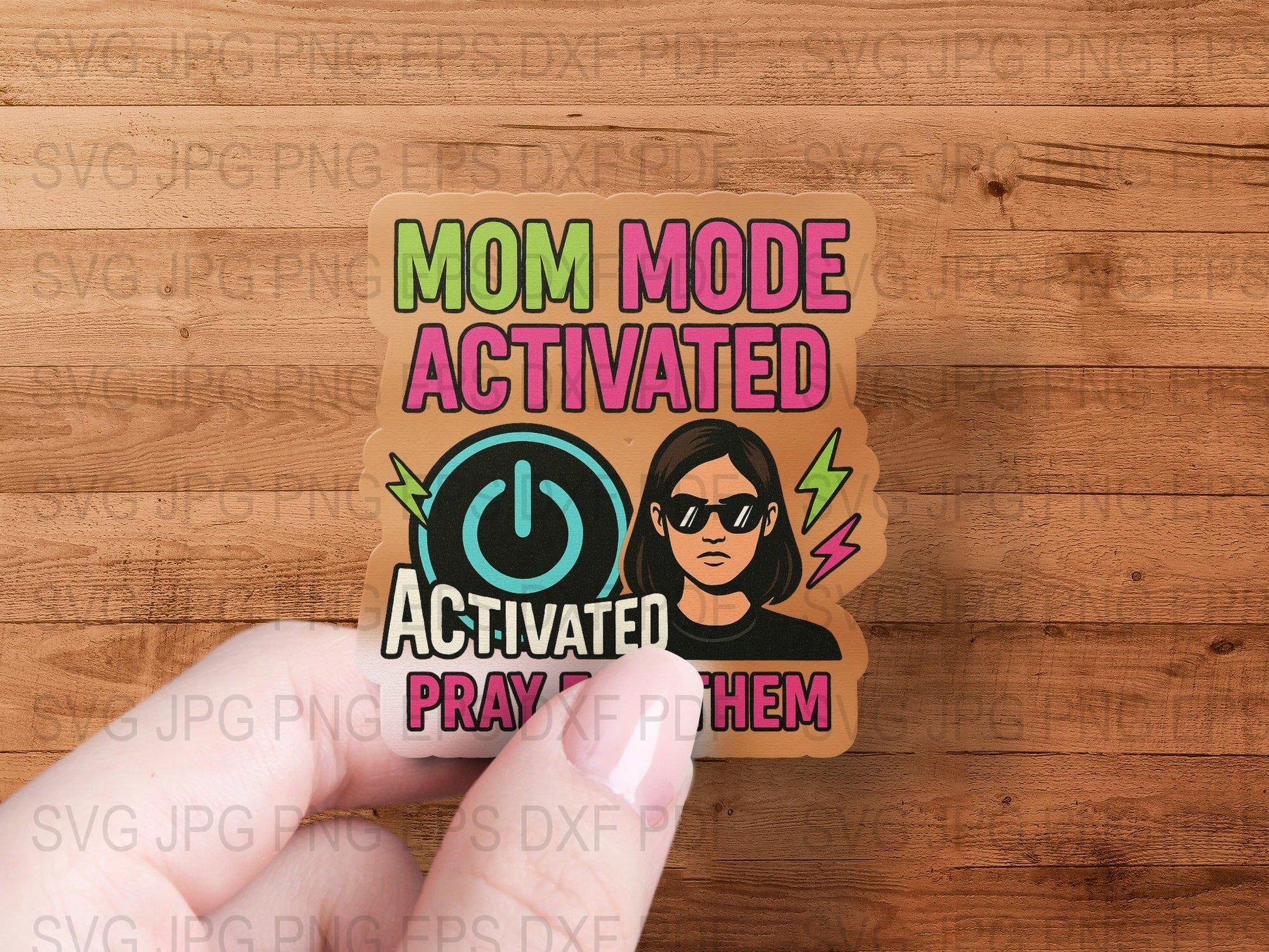 Mom Mode Activated Sticker, Funny Mother's Day Gift, Cool Mom Vinyl Decal, Laptop and Water Bottle Decoration, Inspirational Women Art.