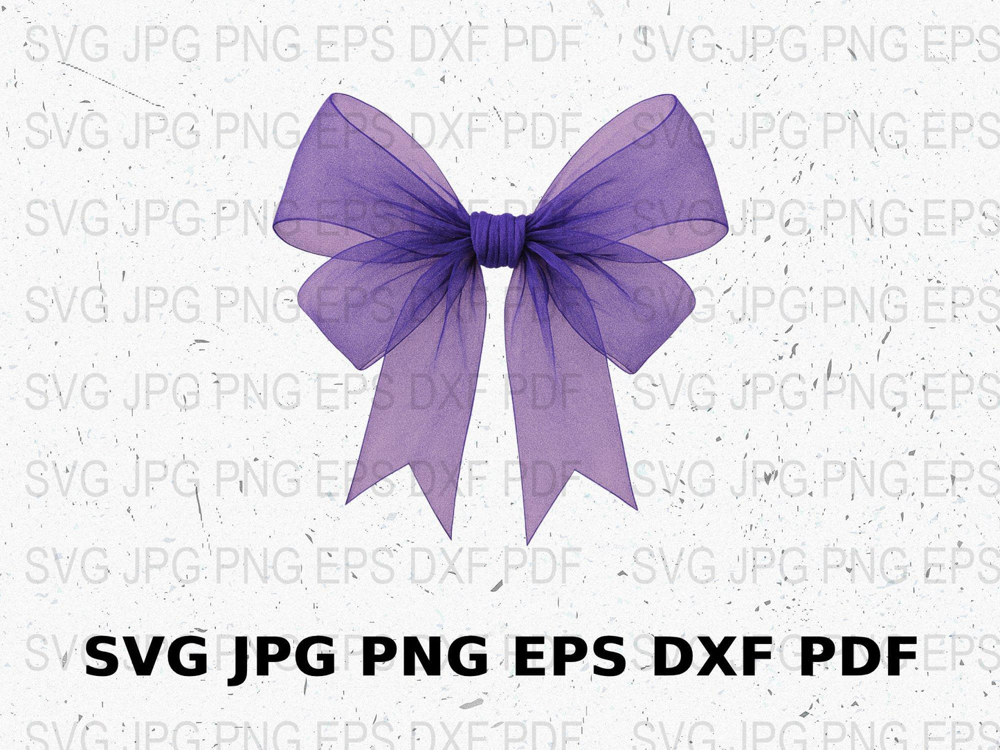 Purple Bow Clipart Digital Download, SVG, JPG, PNG, EPS, DXF, PDF Files for Crafting, Scrapbooking and Design