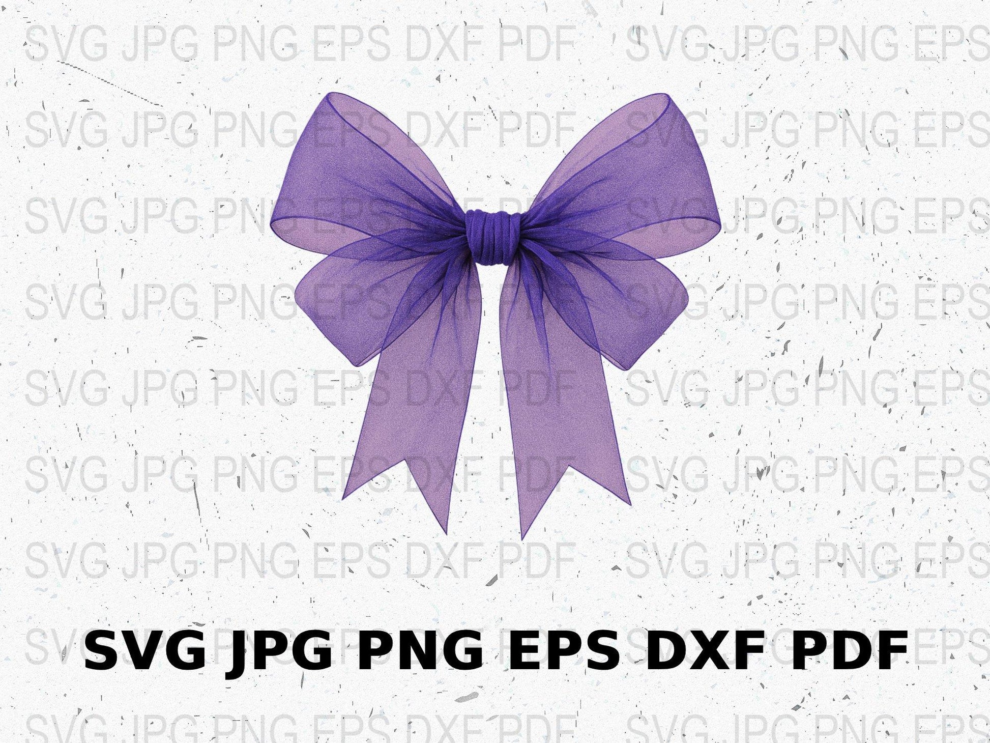 Purple Bow Clipart Digital Download, SVG, JPG, PNG, EPS, DXF, PDF Files for Crafting, Scrapbooking and Design